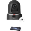 JVC 3x KY-PZ100 PTZ Robotic Cameras w/Free RM-LP100 IP Controller - Coremicro