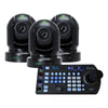 BirdDog 3x P200 Full NDI PTZ Cameras Bundle with Controller (Black) - Coremicro